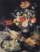 Georg Flegel Style life table with flowers, Essuaren and Studenglas France oil painting reproduction